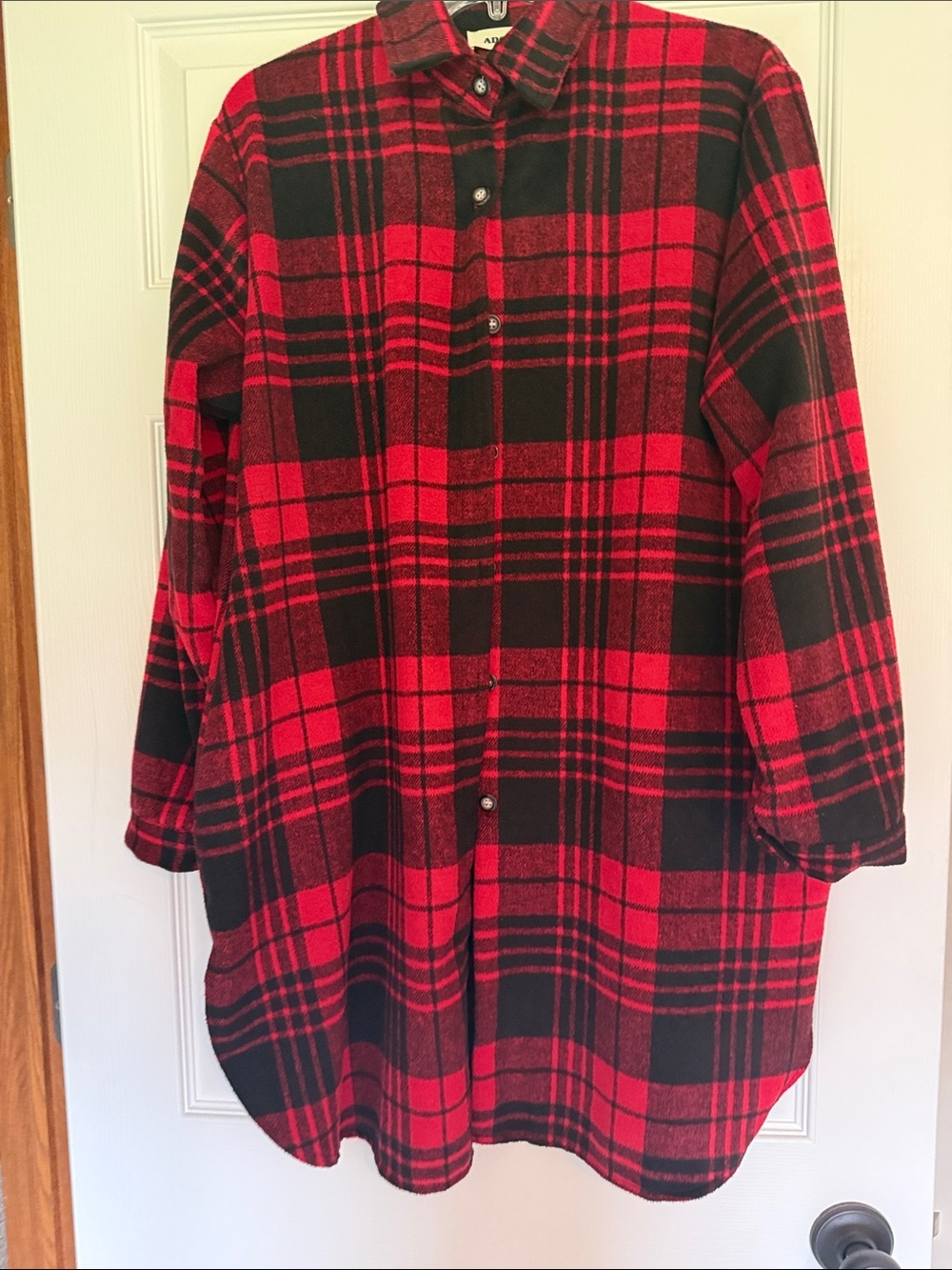 ADORA Red & Black Plaid Shirt Jacket
